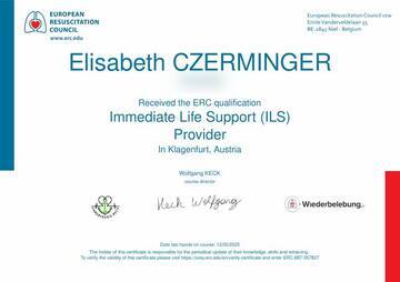 ERC-Zertifikat Immediate Life Support